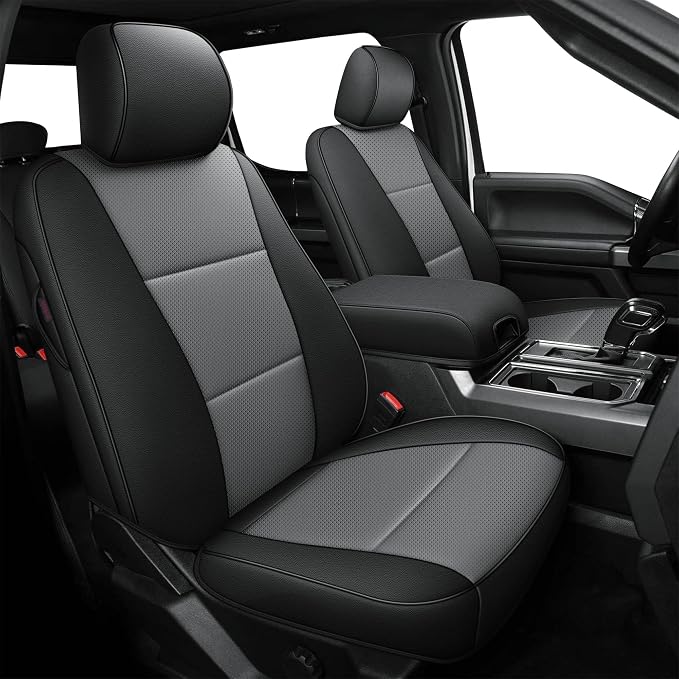 AOMSAZTO Front Seat Covers for Ford F150 XL XLT: 2015-2024 SuperCrew & F250 by AOMSAZTO