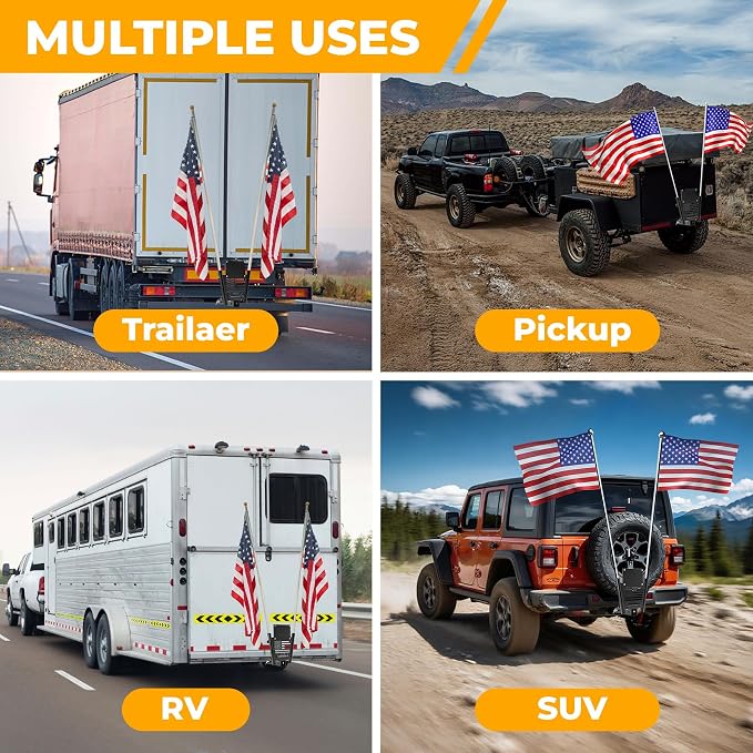 Heavy Duty Dual Hitch Flag Holder - Image 7