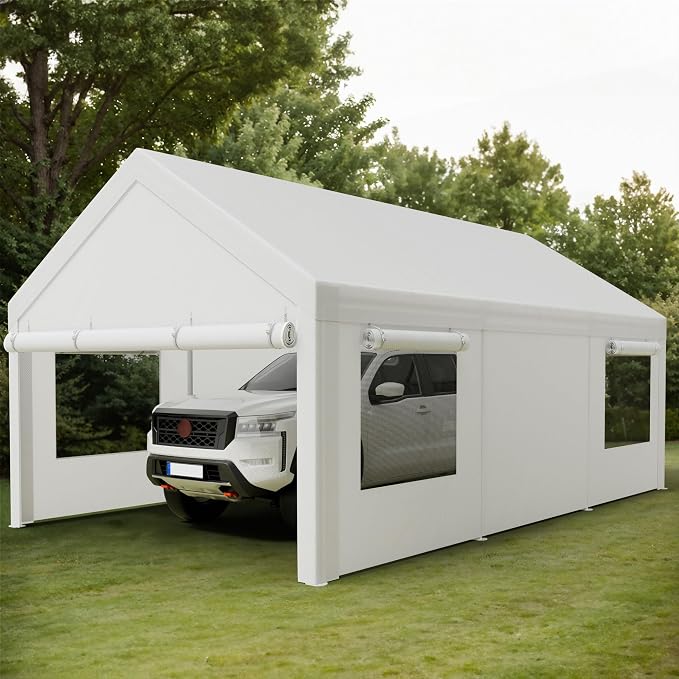 Shintenchi Carport 10' x 20' Heavy Duty Portable Garage, Car Port Canopy - Image 8