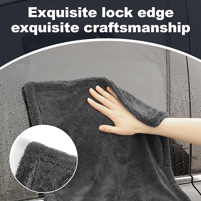 2-Pack Car Drying Towel, 1500 GSM Double Sided Microfiber Towels - Image 5