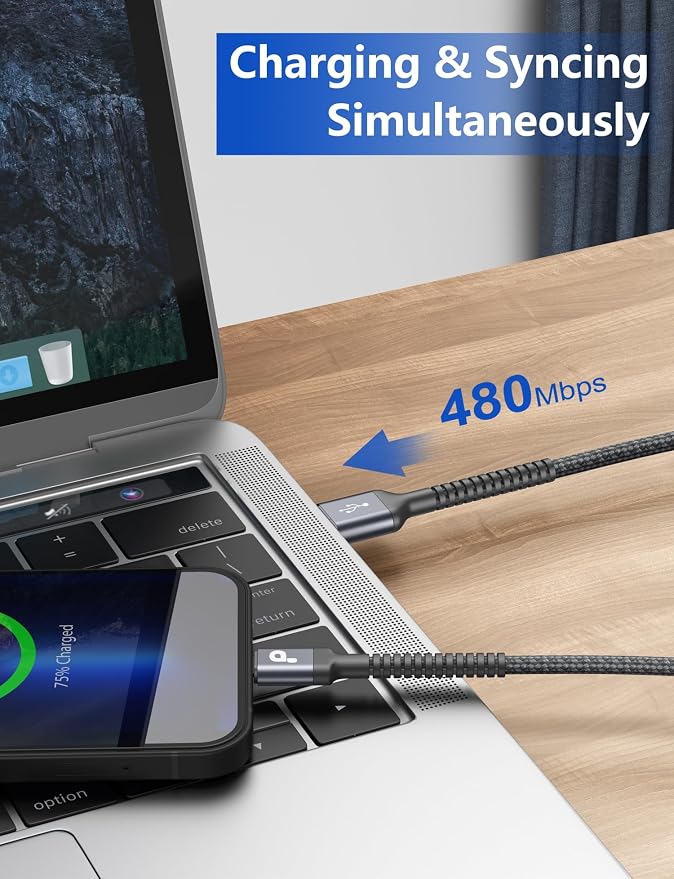 Lightning Cable 3ft 2Pack, iPhone Charger Cable Nylon Braided Charging Cord - Image 4