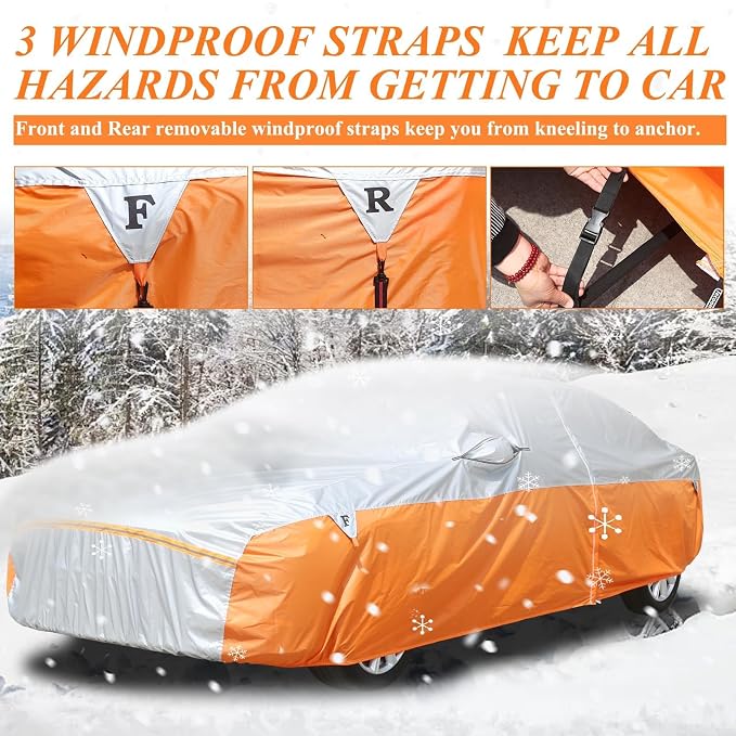 Waterproof Car Cover for Automobiles, All Weather Full Exterior Covers Fit for - Image 2