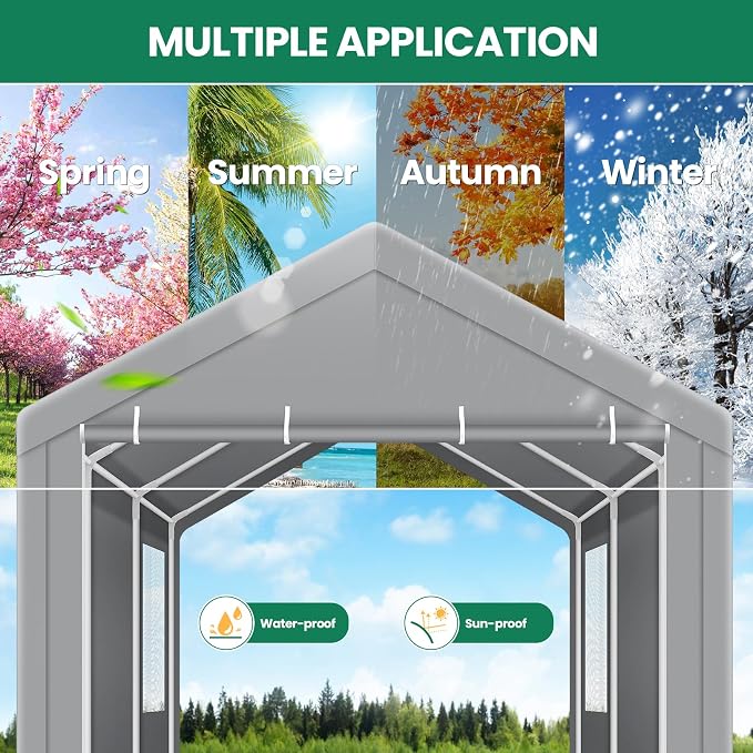 COBIZI Carport Canopy 12x20 Heavy Duty Portable Garage - Image 6