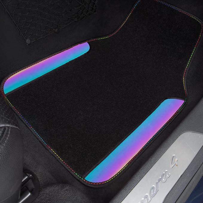 CAR PASS Chameleon Iridescent Reflective PU Leather&Waterproof Universal Carpet - Image 2
