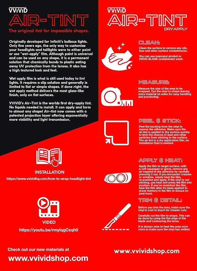 VViViD Air-Tint Headlight/Tail Light Window Tint - Image 2