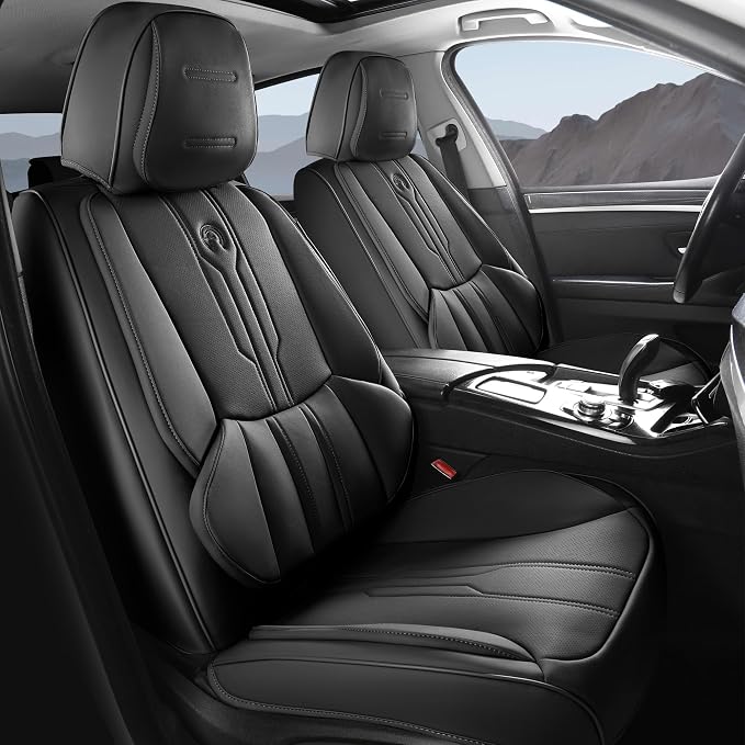 AOOG Front Seat Covers, Car Seat Covers Front Seats, Leather Seat Covers by AOOG