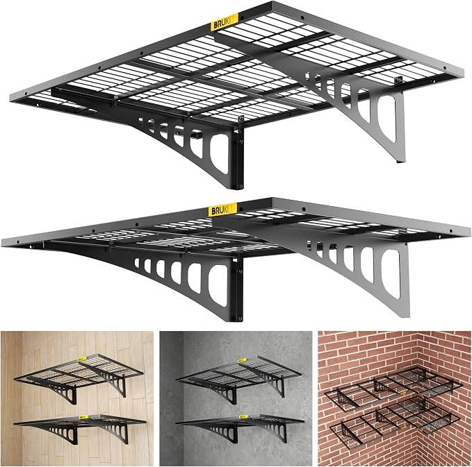 2x3ft Adjustable Rail Wall Garage Storage Shelf, by Unknown