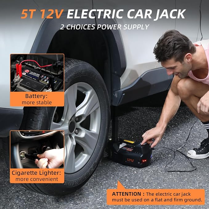 STANDTALL Electric Car Jack Kit 5 Ton 12V Hydraulic Floor Jack - Image 3
