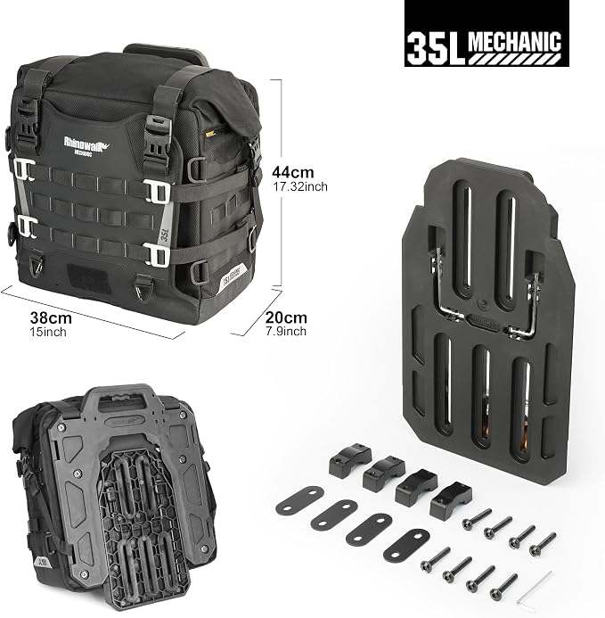 Rhinowalk Motorcycle Saddlebag 35L Waterproof, Quick Release Motorbike Side Bag - Image 7