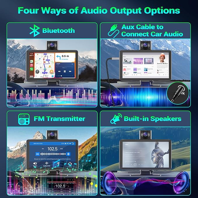 Carplay Screen for Car, Touchscreen CarPlay Dash Cam, Audio Receivers W/Mirror - Image 8