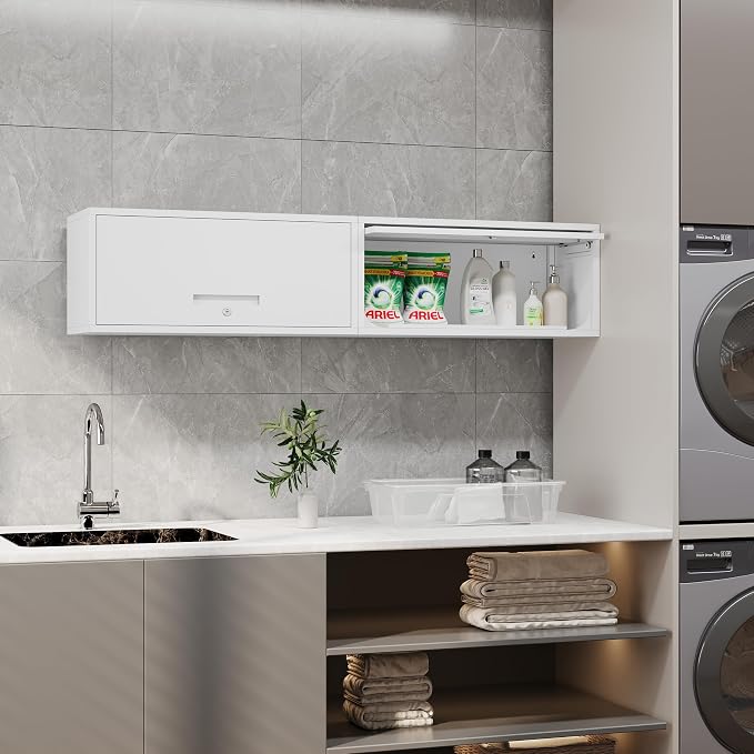 Metal Storage Cabinet White Wall Cabinets - Image 9