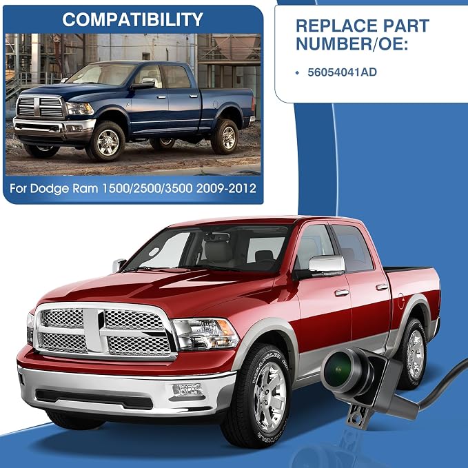 Rear View Backup Camera Fit for Dodge Ram 1500 2500 3500 2009-2012, Reversing - Image 2
