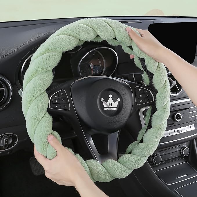 Luxury Fluffy Winter Car Steering Wheel Cover - Image 2