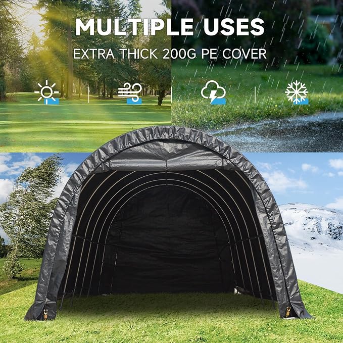 MELLCOM 12 x 24 FT Heavy Duty Carport, Portable Garage - Image 7
