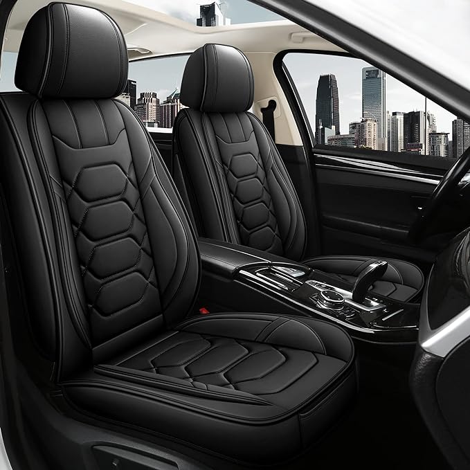 Pariitadin Leather Car Seat Covers Full Set, Waterproof Faux Leather Seat Covers by Pariitadin