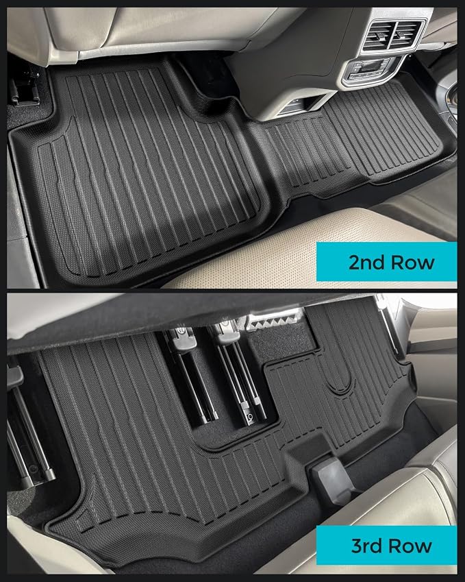Floor Mats for Volkswagen VW Atlas 2018-2025 7 Seats, All Weather Car Mats Full - Image 6