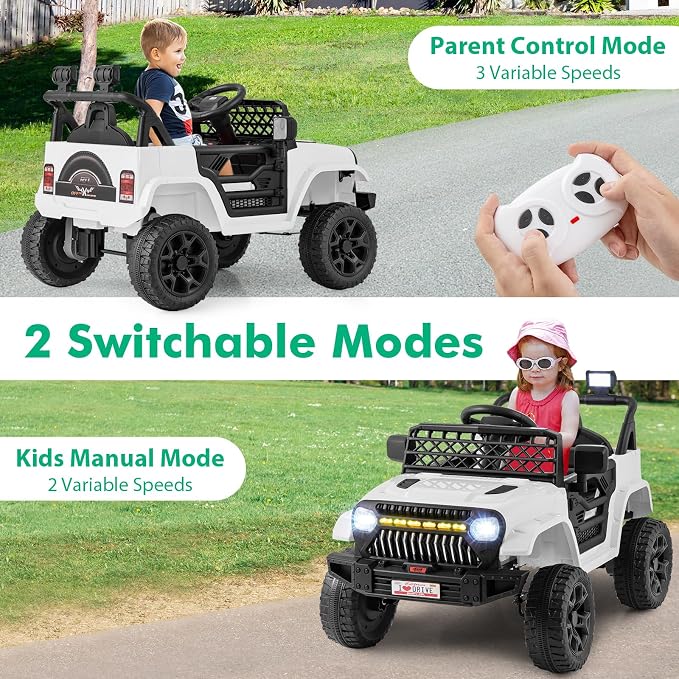 Costzon Kids Ride On Truck, 12V Battery Powered Electric Vehicles w/Remote - Image 2