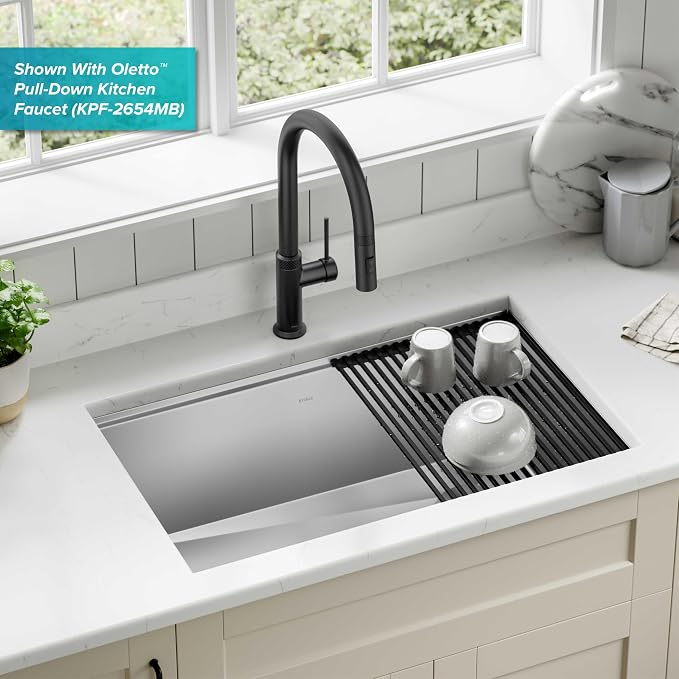 KRAUS Kore Workstation 30-inch Undermount 16 Gauge Stainless Steel Kitchen Sink - Image 2