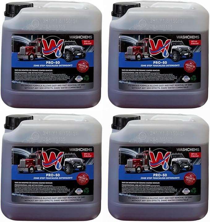 Wash Chems Pro 50 Touchless Car Wash Detergent Soap Concentrate No Brushing by WASHCHEMS
