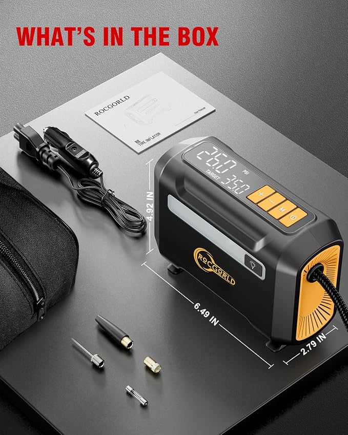 R8 Tire Inflator Portable Air Compressor, DC 12V Portable Air Compressor - Image 6