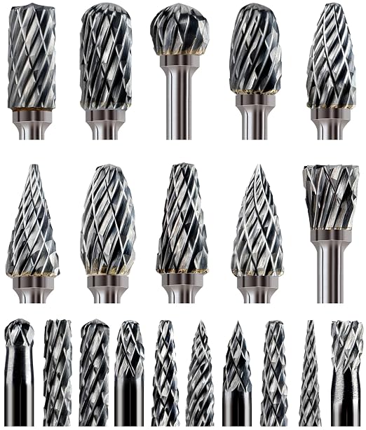 20 Pcs Carbide Burr Bits 1/8" Shank Compatible by Sworker