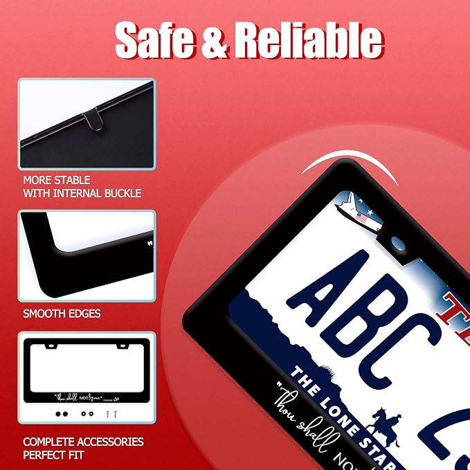 Thou Shall Not Try Me Mood 24:7 License Plate Frame Funny Text License Plate - Image 2