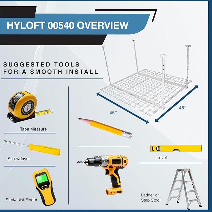Overhead adjustable Garage Storage Rack, Heavy Duty Steel Garage Storage System - Image 7