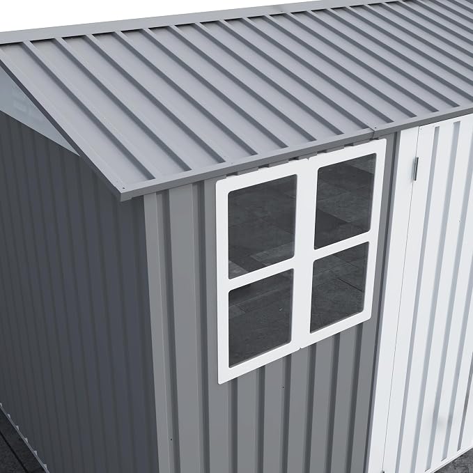 8x10 FT Outdoor Storage Shed, Metal Garden Shed - Image 6