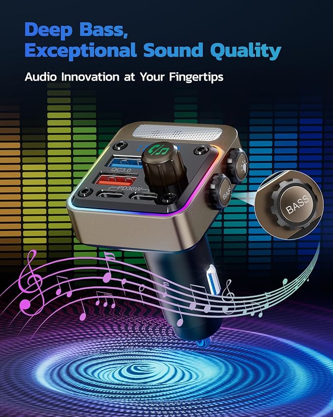 Nulaxy 54W Bluetooth 5.3 Car Adapter - Image 3