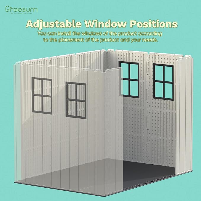 Greesum 8×8 FT Plastic Outdoor Storage Shed - Image 6
