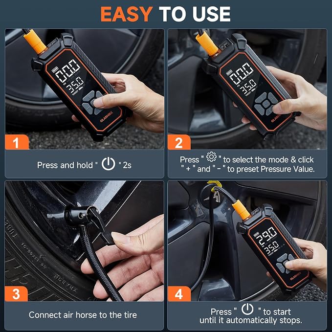 OlarHike Cordless Tire Inflator Portable Air Compressor, Air Pump - Image 8