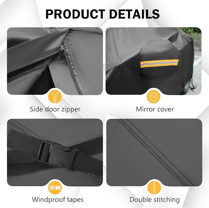 MORNYRAY Compatible with Tesla Model Y, Car Cover Outdoor Waterproof Sun Rain - Image 2