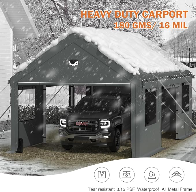 Carports 20X20 Heavy Duty，2 Car Carport - Image 8