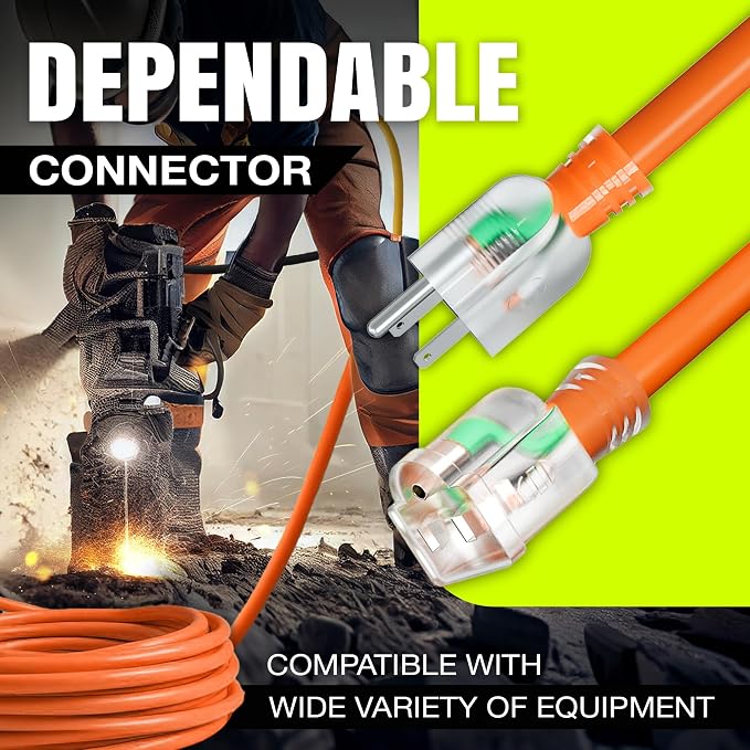 3ft Outdoor/Indoor Extension Cord 10/3 Gauge Ultra Heavy Duty 3 Prong SJTW - Image 4