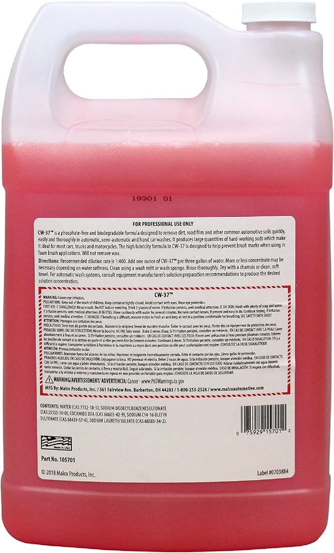 Malco CW-37 Premium Car Wash Concentrate - Image 2