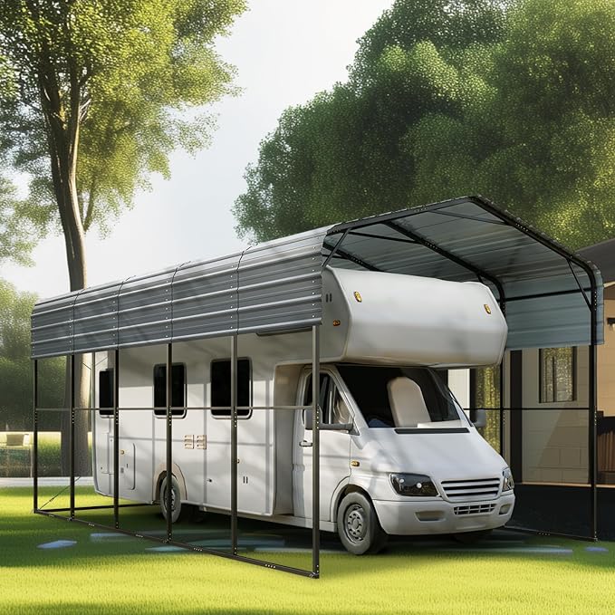 PHI VILLA 25 x 14 ft Heavy Duty Metal Carport by PHIVILLAThepioneerofcomfortablehouseholdsupplies