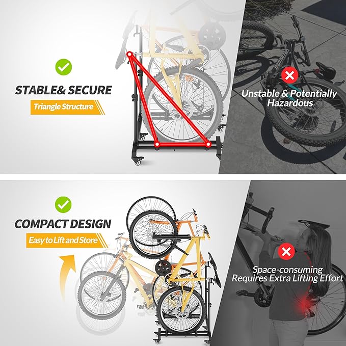Vertical Bike Stands，Standing Bike Rack - Image 5