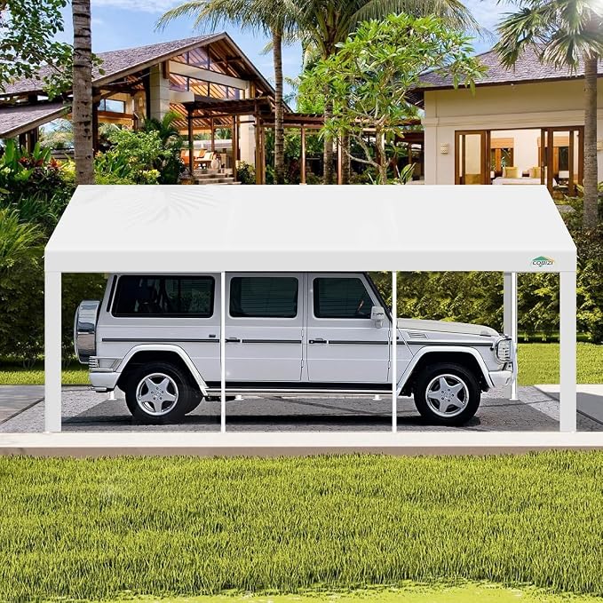 COBIZI Carport 12x20ft Heavy Duty Portable Garage, 2.0 Powder Coated Frame - Image 7