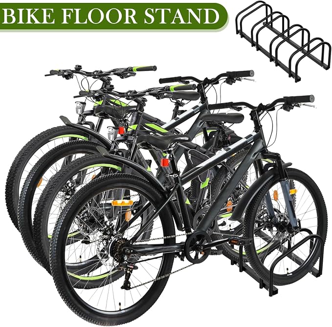 iCool Bikes Floor Bike Stand for 4 Bike, Bike Parking Rack Garage Bike Storage - Image 6