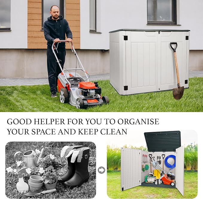 47 Cu ft Outdoor Storage Shed, Resin Outdoor Storage Box - Image 8