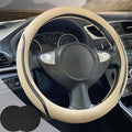 Car Steering Wheel Cover Beige, 14.5-15 inch Steering Wheel Covers by Muamos
