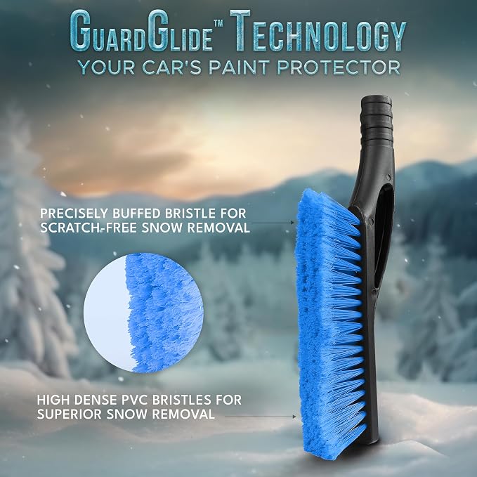 EcoNour 27" Aluminum Car Snow Scraper and Brush | Weaved Bristle Head - Image 3