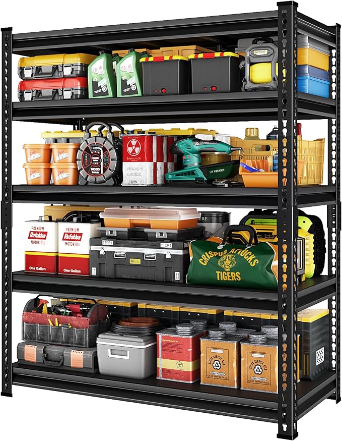 48" W Garage Shelving Heavy Duty，2500LBS Loads Adjustable Garage Storage Shelves by Rufokisa