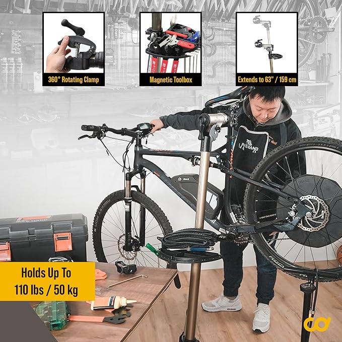 BikeHand Bike Repair Stand | Lightweight & 360 Adjustable Home Bicycle - Image 2