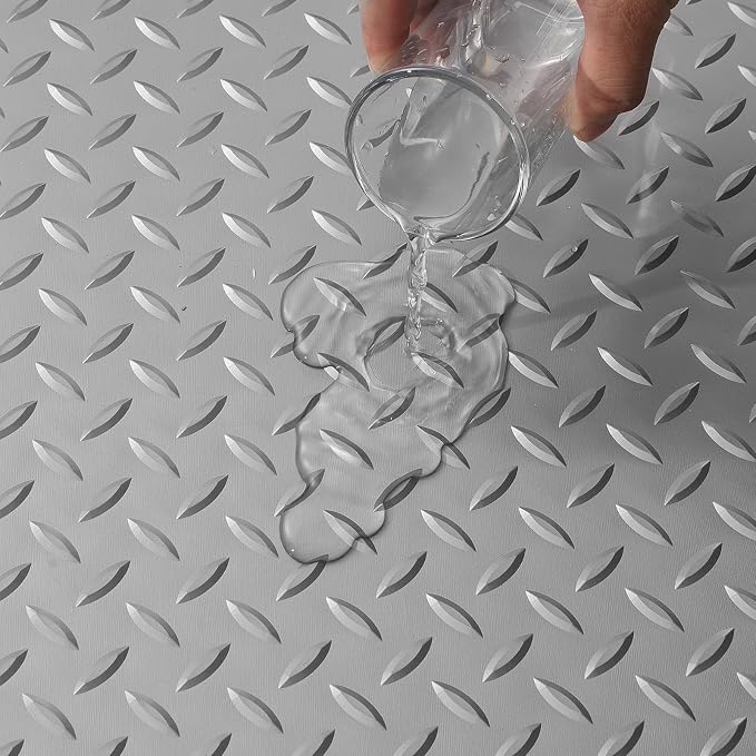 VEVOR Garage Floor Mat, 9.2 x 4.9 FT PVC Garage Flooring Roll, Non-Slip Diamond - Image 9