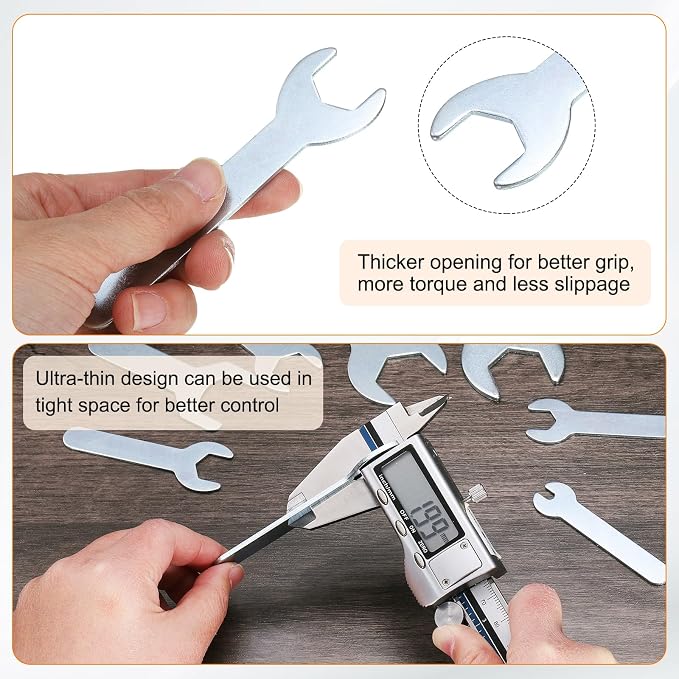 HARFINGTON 10pcs Small Wrench 17x108x2mm Metric U-Shaped Single Open Ended - Image 5