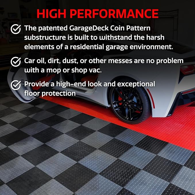 Big Floors GarageDeck Coin Pattern, Durable Copolymer Interlocking Modular - Image 3