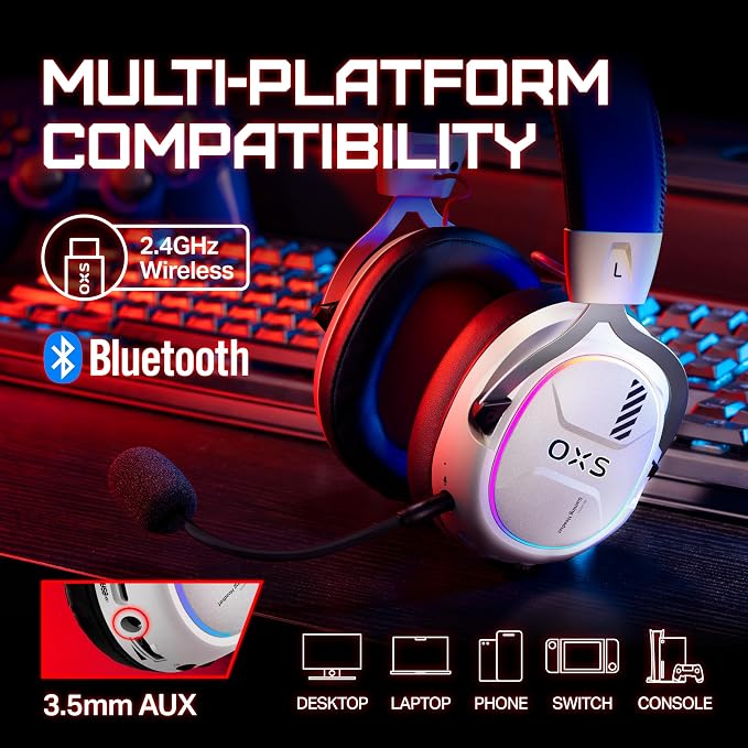 OXS Storm G2 Wireless Gaming Headsets, 7.1 Virtual Surround Sound, 3 EQ Modes - Image 6