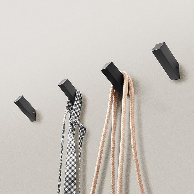 NINETREX Black Towel Hooks Matte Black Robe Hook, Modern Towel Hooks SUS 304 - Image 4