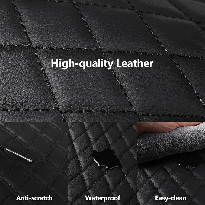 Red Car Seat Covers, Breathable and Waterproof Seat Cover Full Set, PU Premium - Image 4